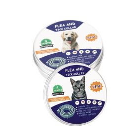 Flea & Tick Collar for Cats and Dogs; 2 Pack; 14 Months Protection; Kills & Repels Fleas and Ticks; Adjustable length (colour: Grey - cans)
