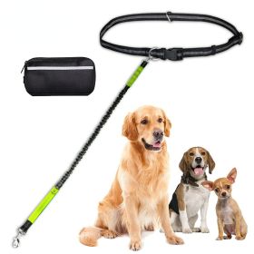 Hands Free Dog Leash with Zipper Pouch; Dual Padded Handles and Durable Bungee for Walking; Jogging and Running Your Dog (colour: Aqua suit)