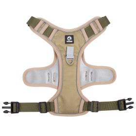 dog Harnesses; Cross border New Pet Towing Rope Vest Large Dog Chest Strap Reflective Explosion proof Flushing Dog Towing Rope (colour: Khaki)