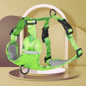 dog Harnesses; New style dog chest strap vest type big dog chest strap explosion-proof flush walking dog rope reflective pet traction rope (colour: green)