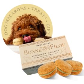 Dog Macarons - Count of 3 (Dog Treats | Dog Gifts) (Flavor: Creme Brulee)